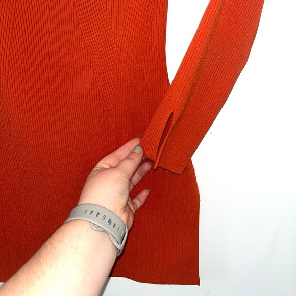 VERONICA BEARD Orange Derick Ribbed Off Shoulder Blouse Size Small - Picture 8 of 13